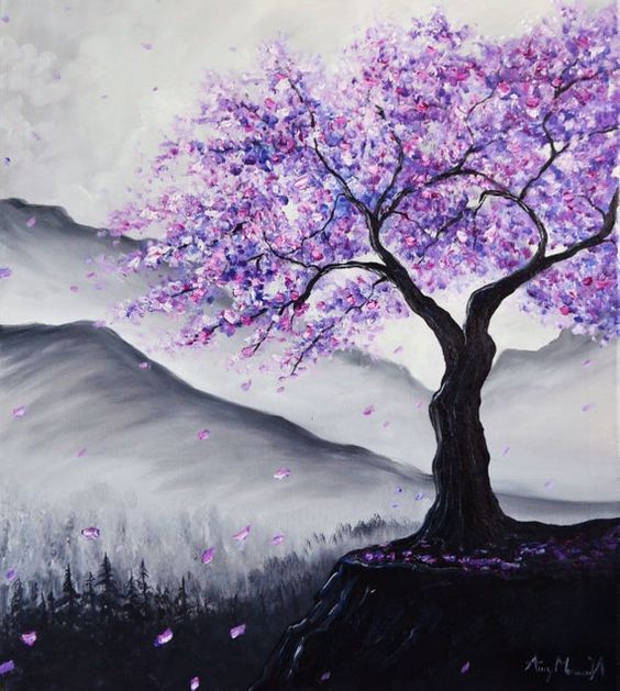 painting ideas canvas trees