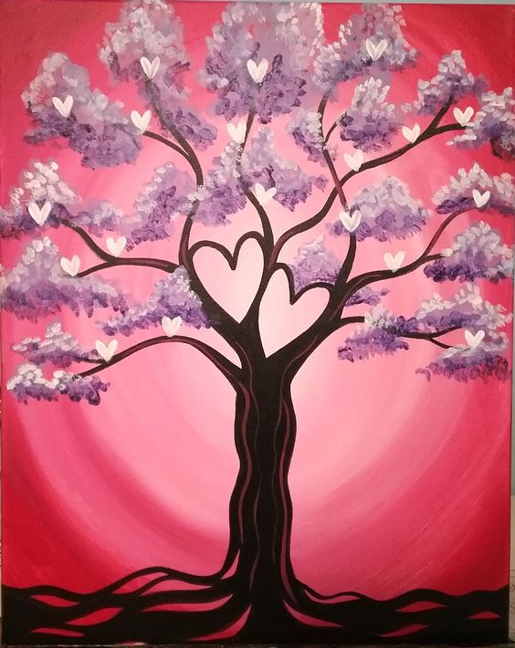 painting ideas canvas trees