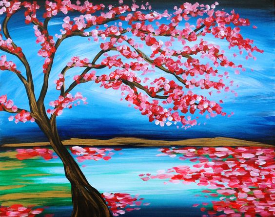 30 Easy Tree Painting Ideas for Beginners, Easy Landscape Painting Ide ...