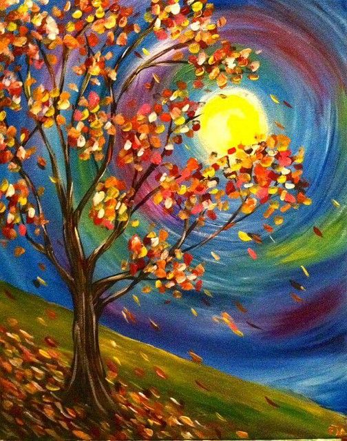 30 Easy Tree Painting Ideas for Beginners, Easy Landscape Painting Ideas, Simple Acrylic Paintings