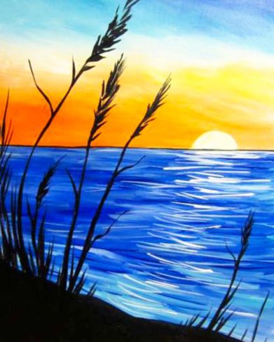 Beautiful Easy Landscape Painting Ideas for Beginners, Sunrise Painting Ideas, Easy Painting Ideas for Kids, Mountain Landscape Painting Ideas, Easy Painting on Canvas