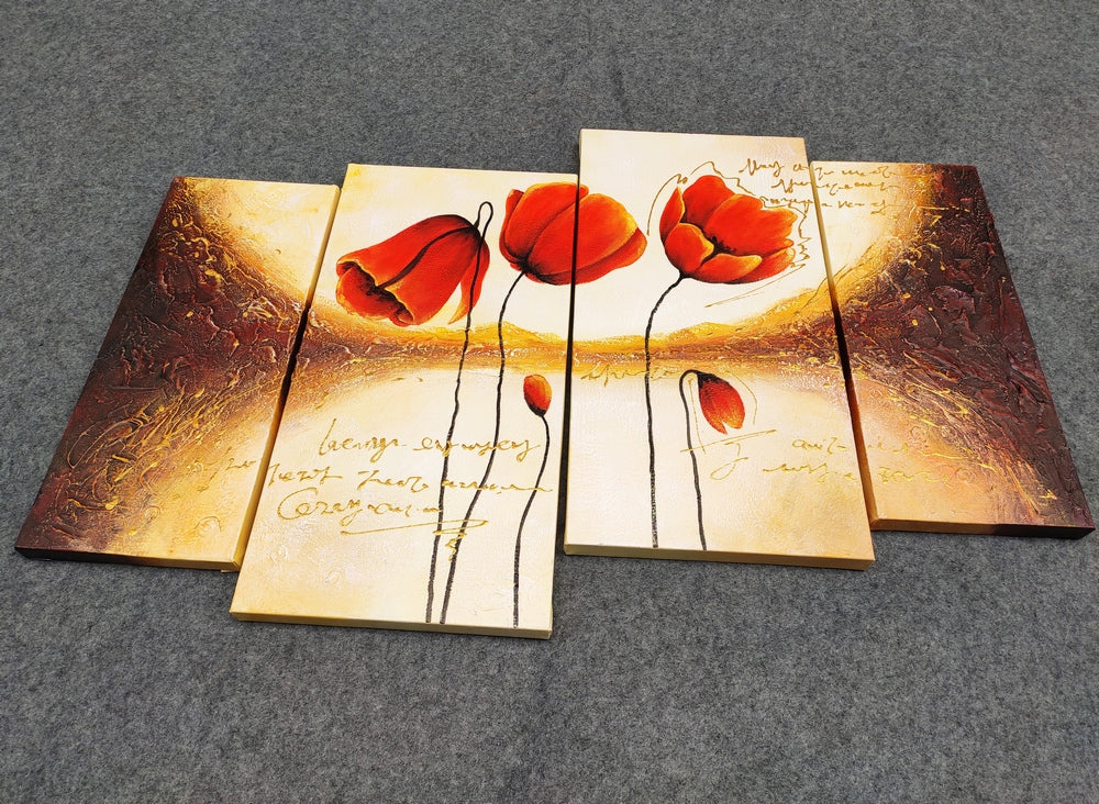 flower paintings, hand painted canvas paintings, extra large abstract painting for sale