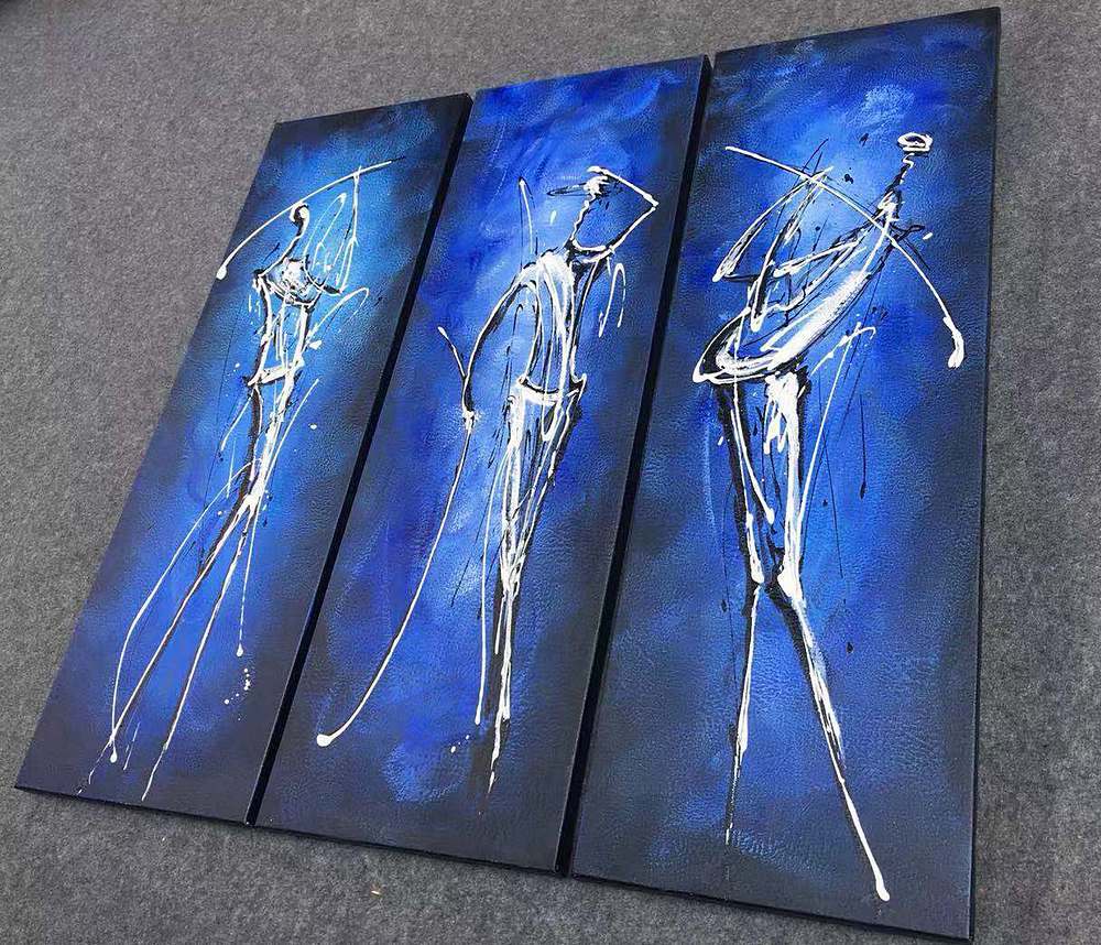 golf players painting, blue canvas painting, buy paintings online