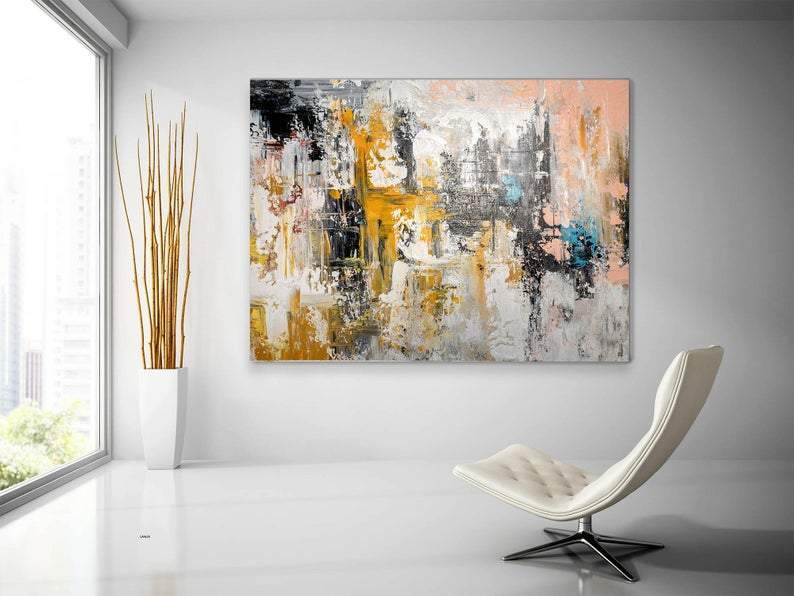Large Contemporary Abstract Artwork, Huge Modern Wall Art Painting, Acrylic Painting for Living Room