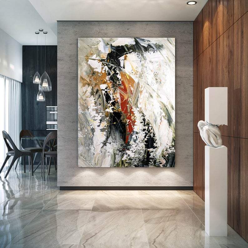 Wall Art Ideas for Bedroom, Contemporary Modern Artwork, Large Modern Canvas Painting, Hand Painted Wall Art Painting