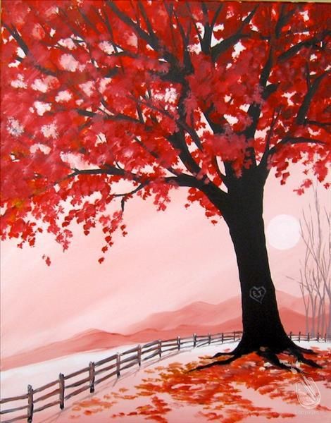 Autumn Painting, Easy Landscape Painting Ideas for Beginners, Easy Tree Painting Ideas, Easy DIY Painting Ideas, Easy Canvas Painting Ideas, Simple Acrylic Painting Ideas for Beginners