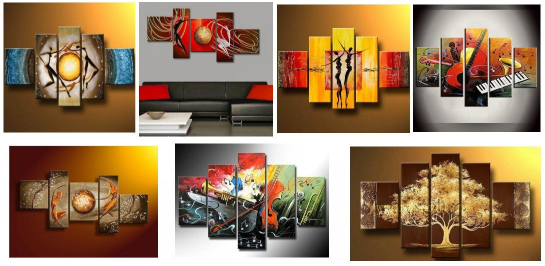 Multiple Canvas Art, 5 Piece Wall Paintings, Canvas Paintings for Living Room, Modern Contemporary Paintings, Acrylic Painting on Canvas, Acrylic Paintings for Bedroom, Modern Abstract Paintings, Hand Painted Wall Paintings, Modern Wall art Paintings