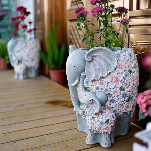 Modern Animal Statue for Garden Ornaments, Large Elephant Flowerpot, A –  HomePaintingDecor