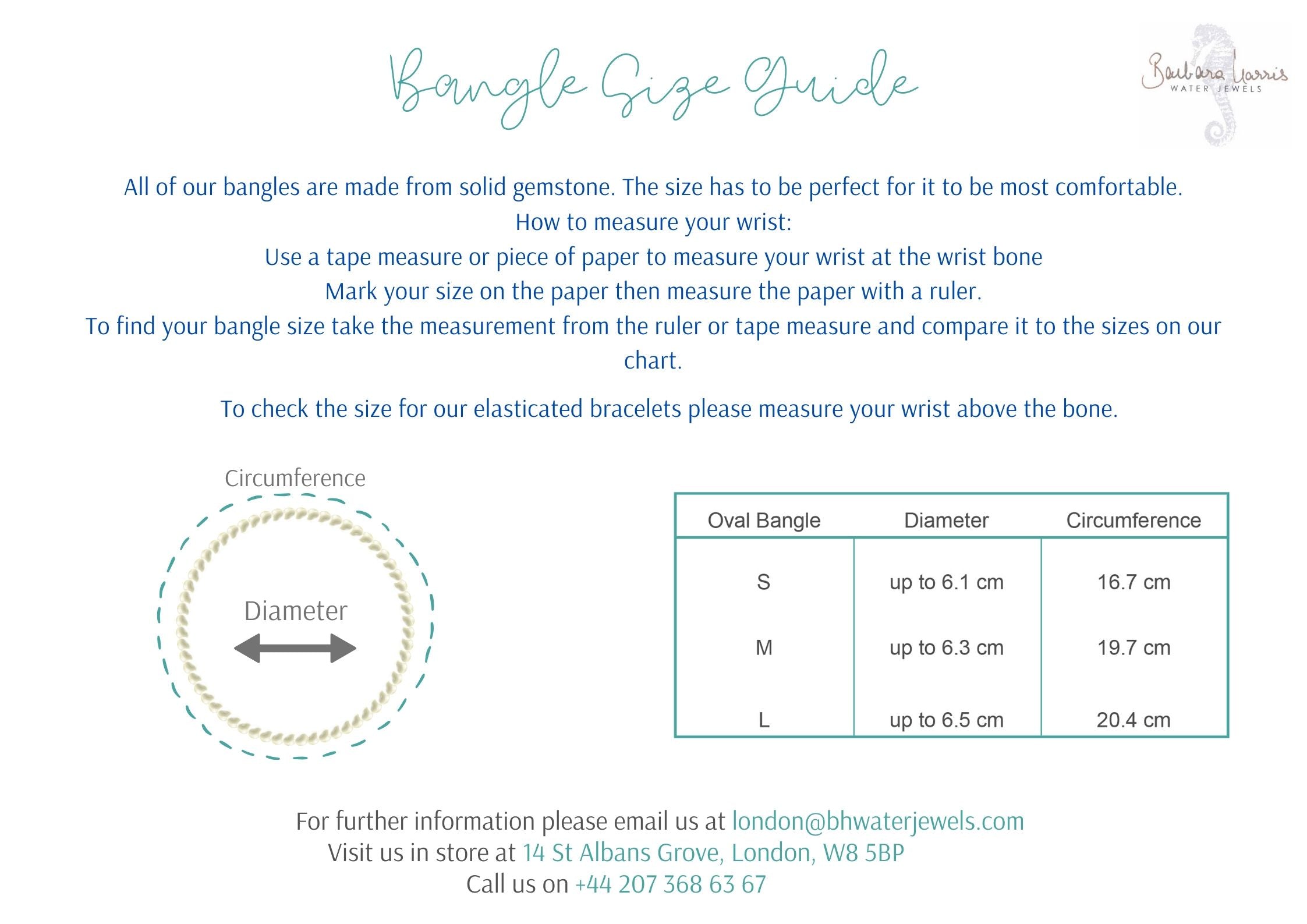 Bangle Bracelet size guide