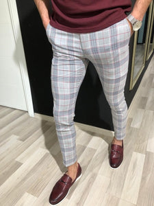 checked joggers mens