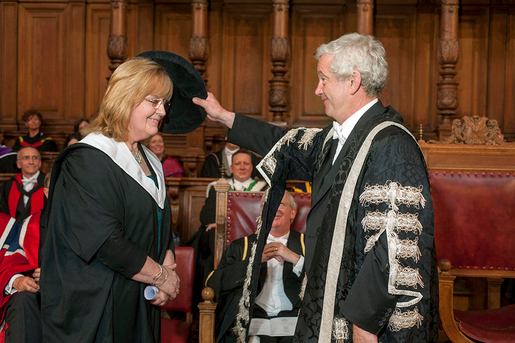 Sheila receiving her honorary degree from Edinburgh College of Art in 2014.