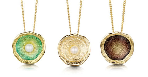 Different Colours of enamels in the lunar pendant