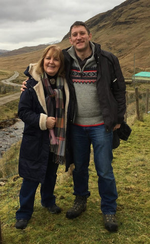 Sheila and Martin in the Cononish hills