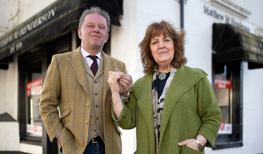 Richard Henderson handing over the keys for Sheila's new premises in St Andrews