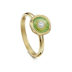 green lunar pearl ring