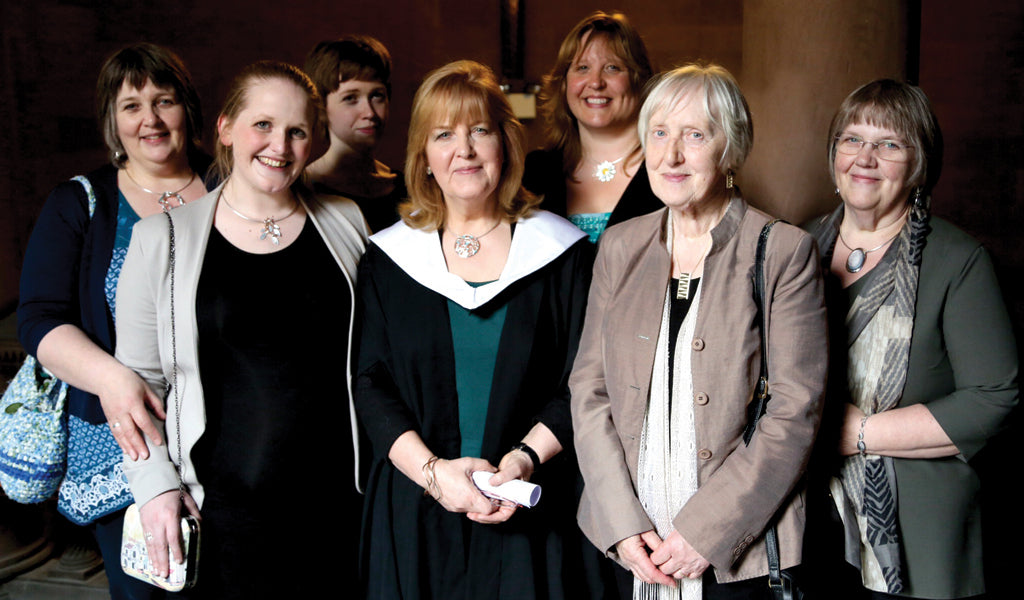 Sheila with her three sisters and nieces, all who attended Edinburgh College of Art