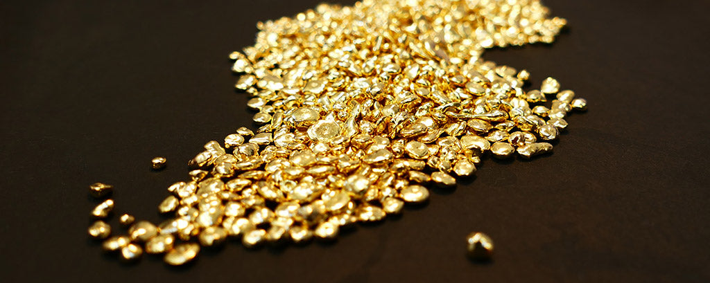 18ct Yellow Scottish Gold grains, ready for casting into Sheila Fleet Jewellery.