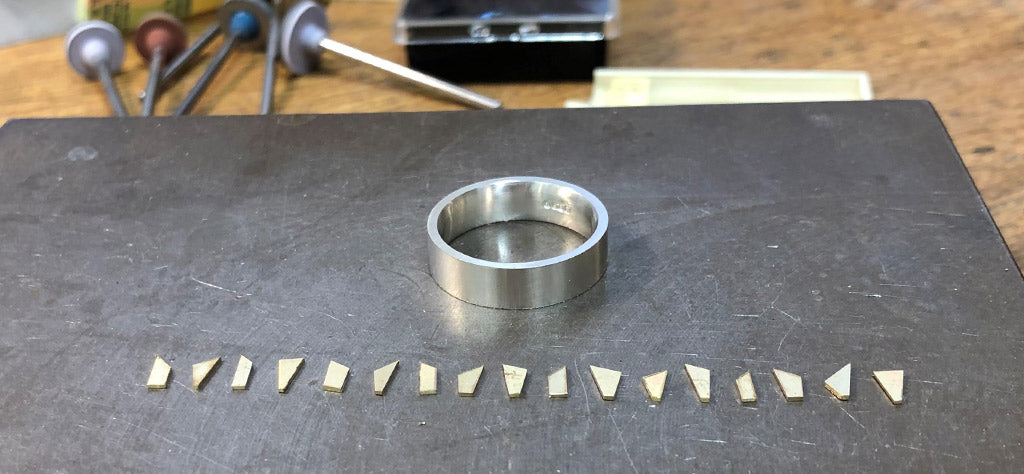 Creating Sheila's Standing Stones ring with gold from an old ring