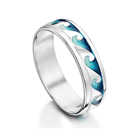 Waves Silicone Ring - Engraved Dual Layer 6mm | Knot Theory
