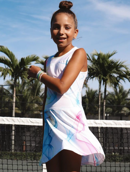 Girl wearing Spectrum Tennis Dress by Sofibella