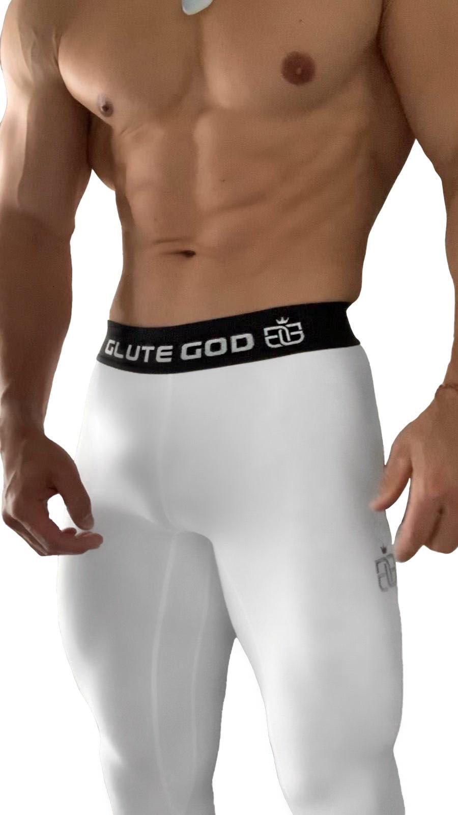 Glute God Onyx Black Textured Leggings - large Men's