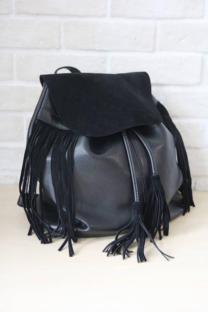 black tassel backpack