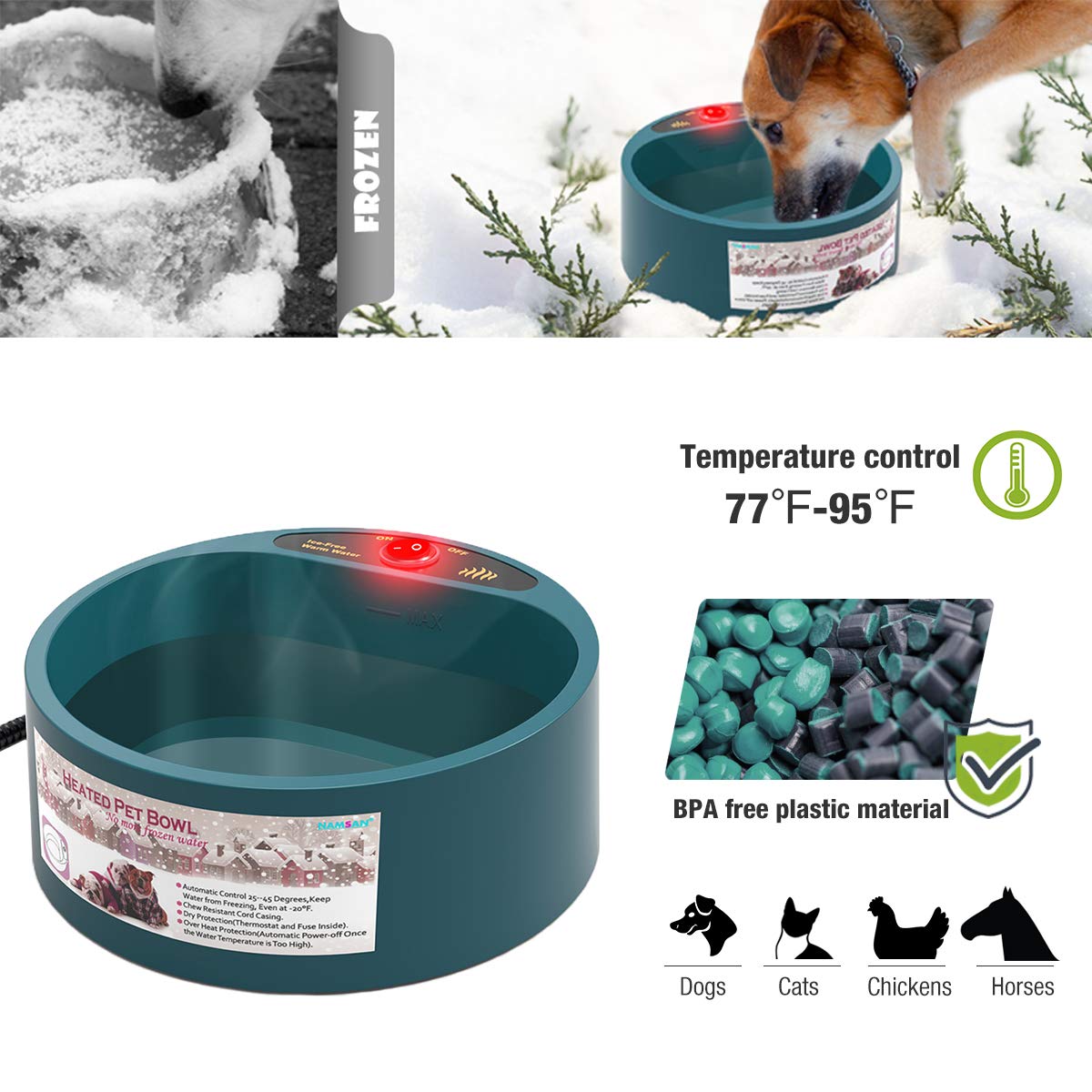 heated dog water bowl