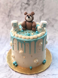 baby boy teddy bear cake