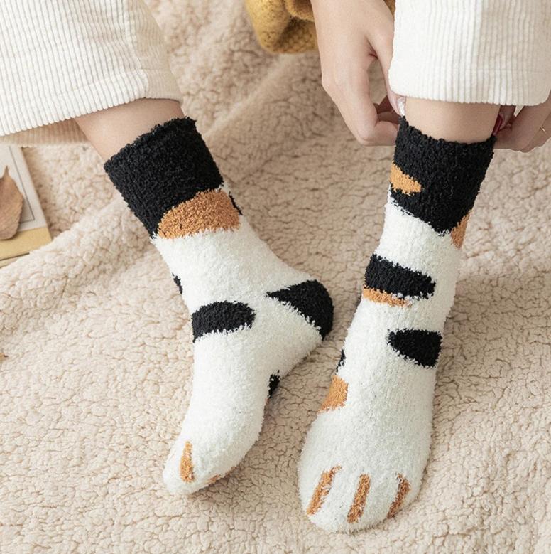 56 HQ Images Fuzzy Cat Feet Socks : 6 Pairs Lotwinter Warm Fluffy Cat Paw Socks For Women Girls Sleeping Socks Home Floor Socks Thick Girls Socks Socks Aliexpress