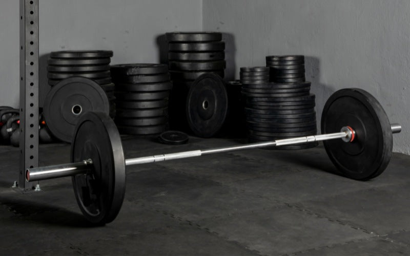 barbell with weight and clips