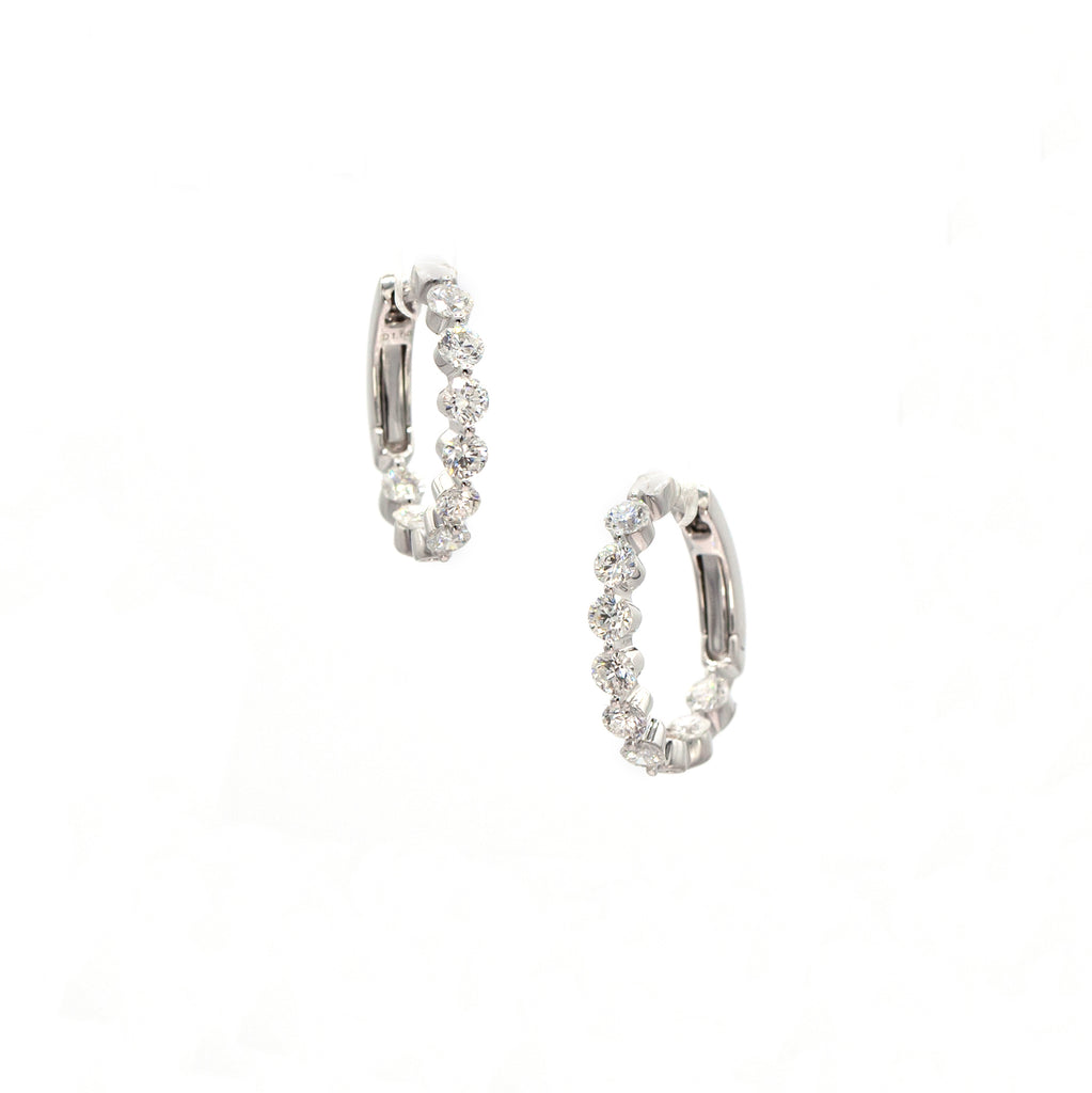 1.5 carat diamond hoop earrings