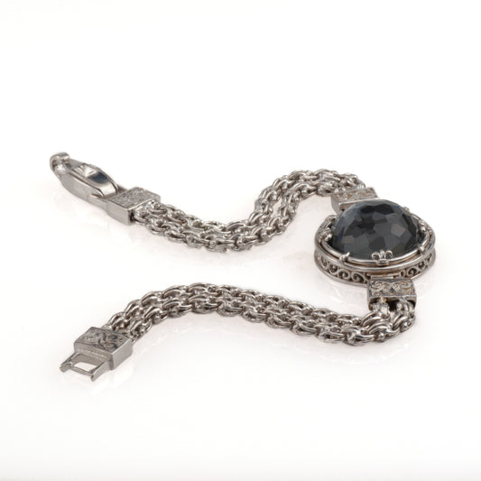 Arabesque Rectangular Sterling Silver Locket by Anatoli