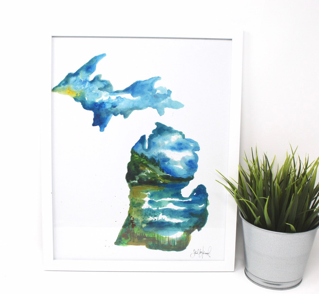 Lake Michigan Art Print 11x14in Watercolor Artwork Home Decor Mich Shelby Kregel Art And Design