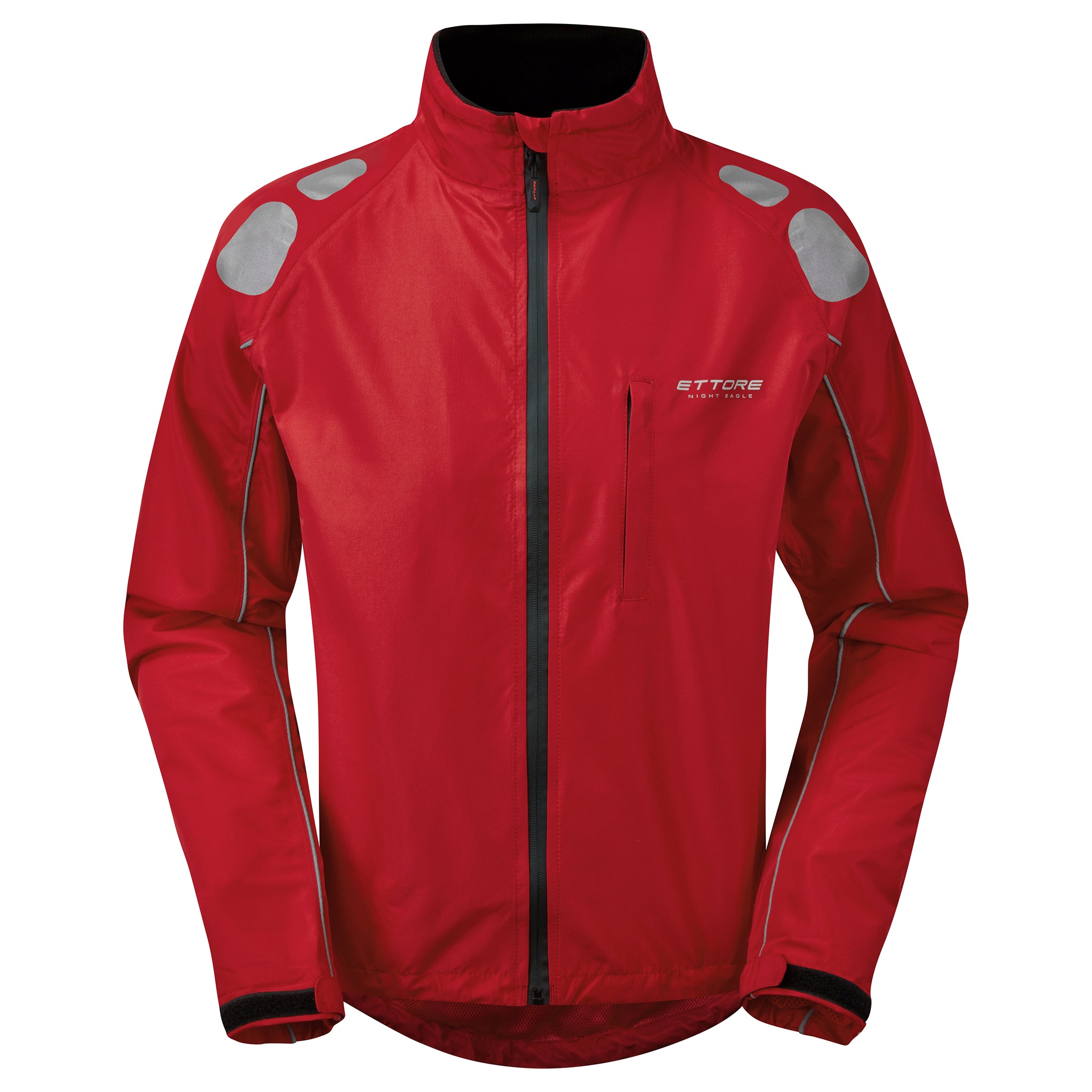 red cycling jacket