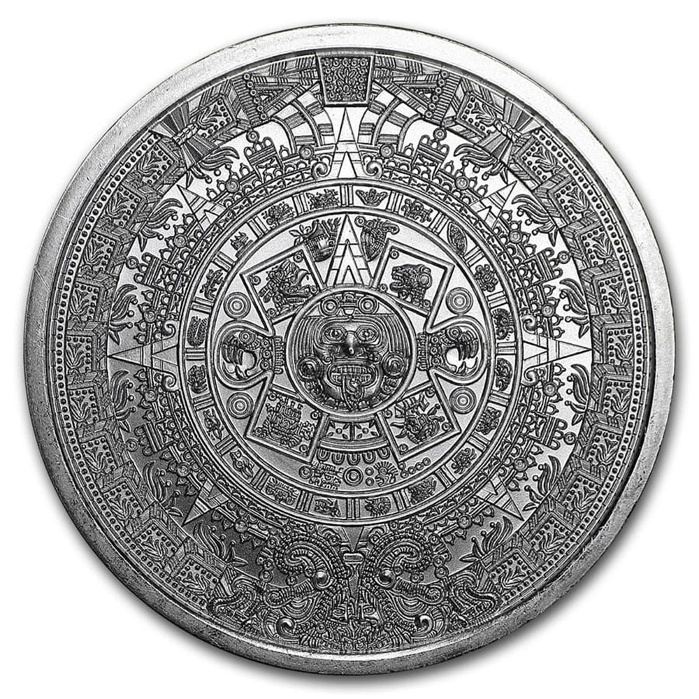 Aztec Calendar Stone GSM - 2 oz 999 Silver Round – Noble Arizona