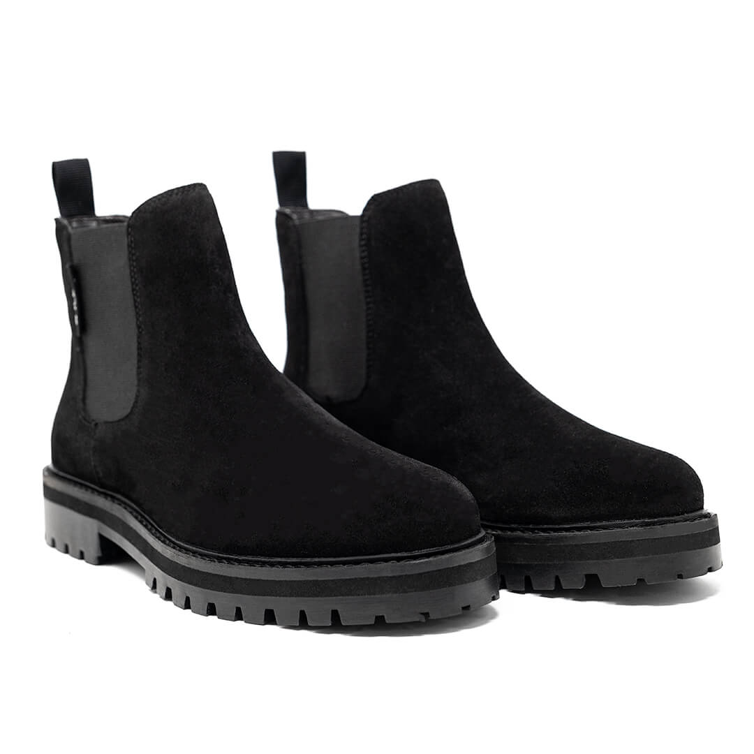 Walk London Clara Chelsea Boot | Black Suede | Official Site