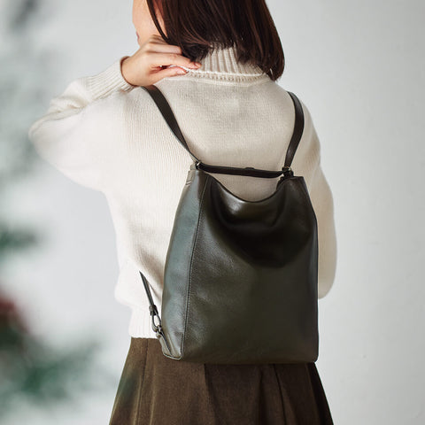K 2 Way Leather Shoulder Backpack – MOTHERHOUSE マザーハウス