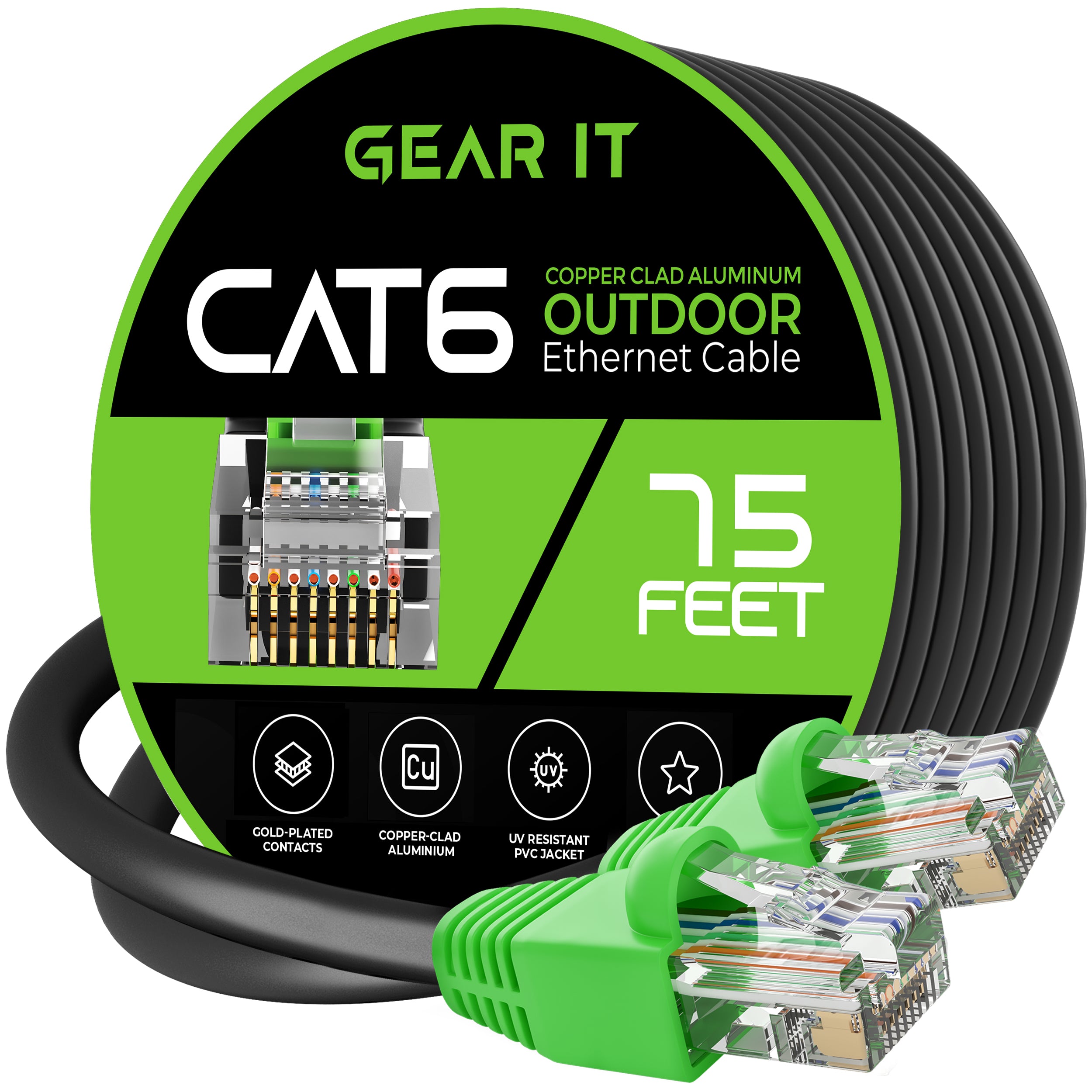 GearIT Cat6 CCA Outdoor Ethernet Cable for Direct ...