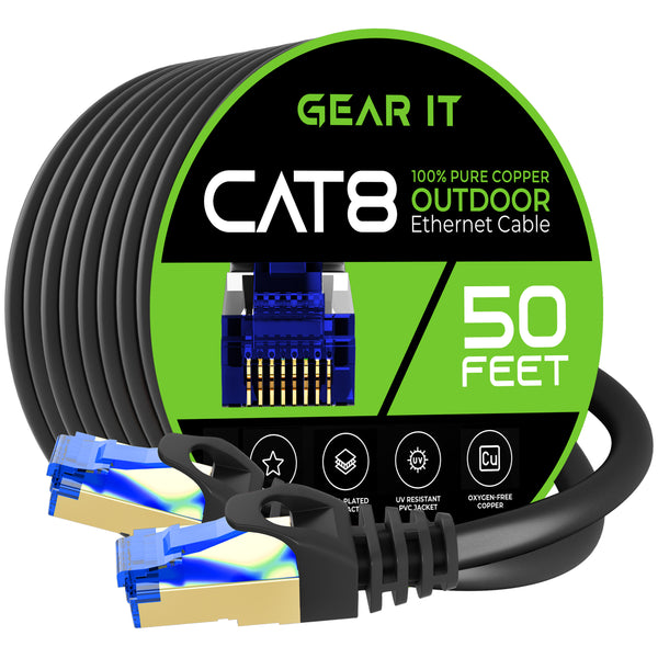 Cat8 Ethernet Cable 75 Feet STP 26awg Black