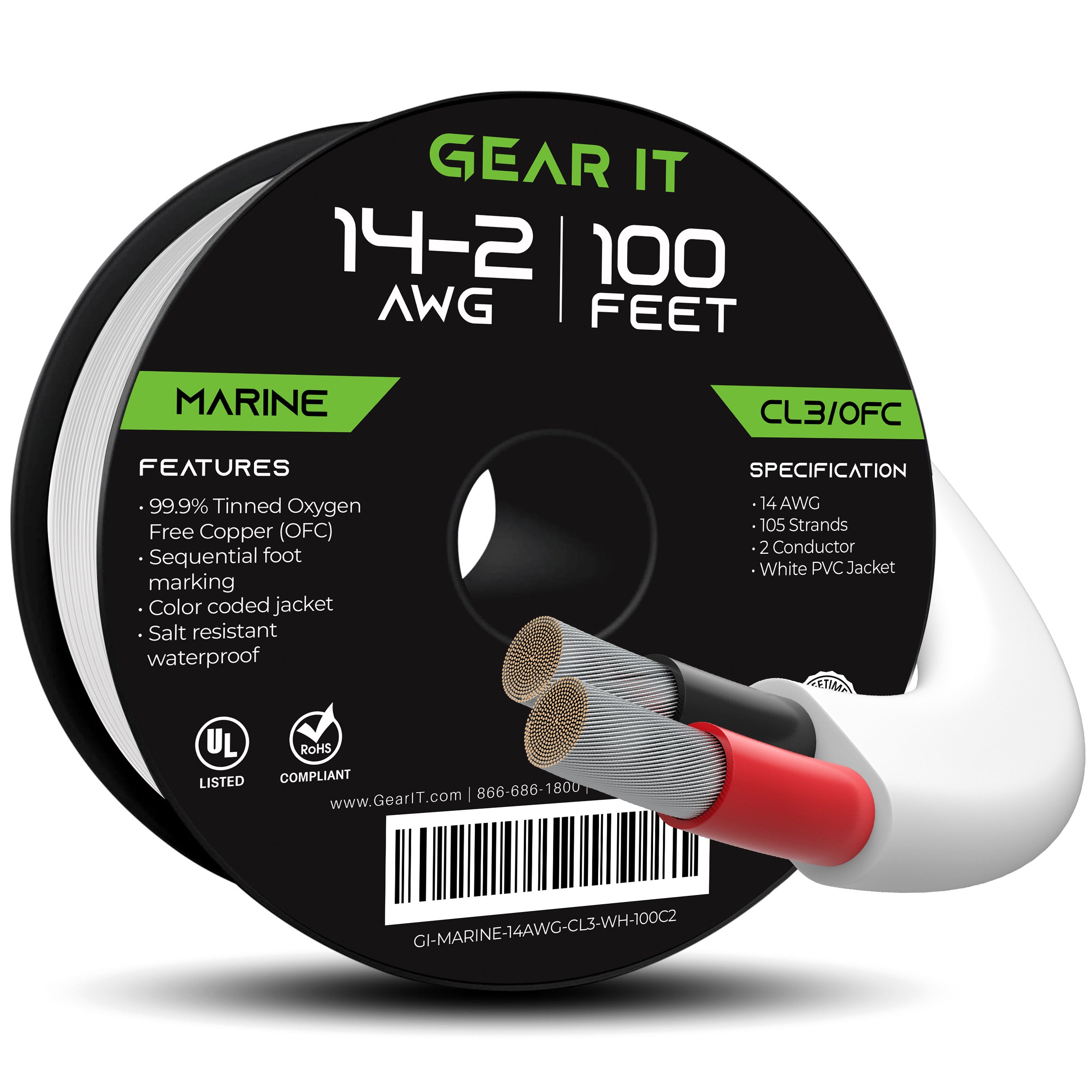 14/2 AWG OFC Marine Speaker Cable - Tinned Copper ...