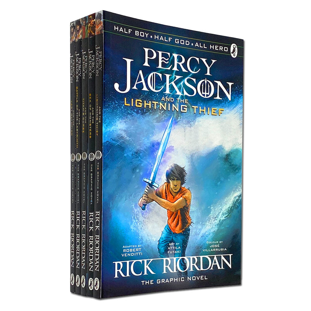 Percy Jackson Graphic Novels 5 Books Collection Set by Rick Riordon, T –  Lowplex