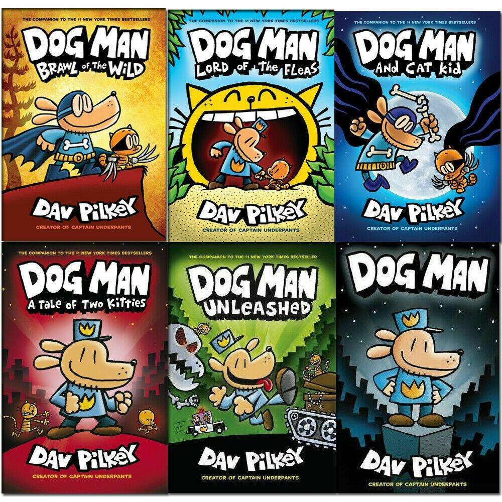 Dav Pilkey Dog Man Collection 6 Books Set Hardcover Lowplex