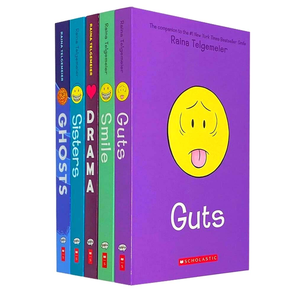 raina telgemeier five book collection smile drama sisters ghosts guts