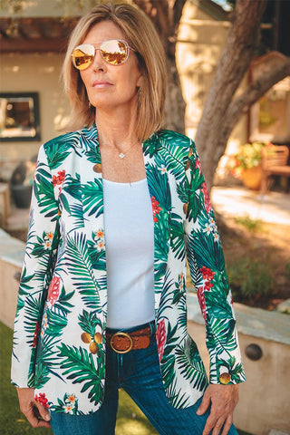 tropical print women's blazer