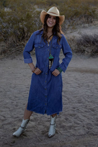 long denim dress