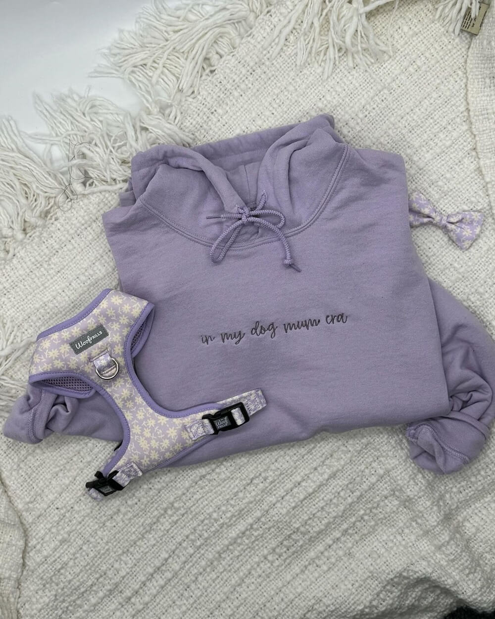 In my dog dad / dog mum era lilac colour sweatshirt for dog lovers by Woof Frills