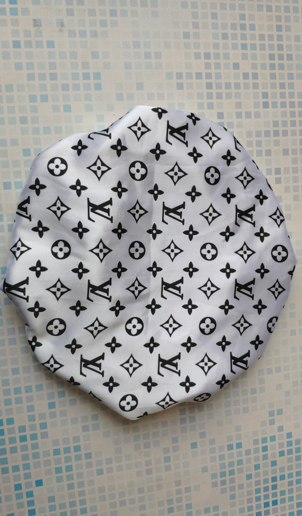 White & Black LV Bonnet – Kaay Kreationz