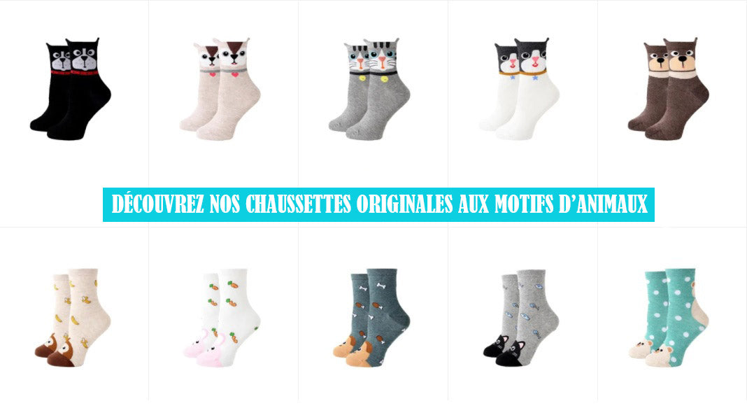 chaussettes fantaisies animaux