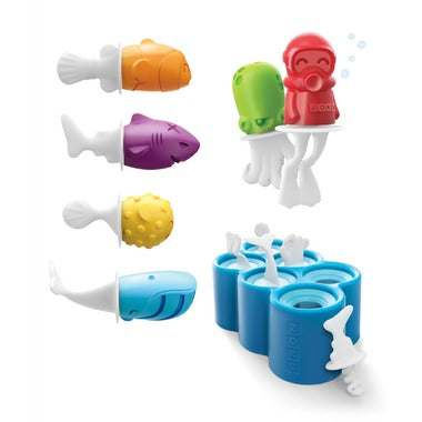 ZOKU Ring Pop Molds, 8 Easy-Release Gem and Heart-Shaped Ice Popsicle Molds  with Ring Sticks and Drip Guards, BPA-free