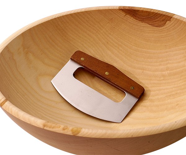 Handcrafted Chopping Bowl with Mezzaluna